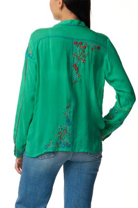 Johnny Was Zodea Blouse-Almeria Bright Green