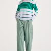 Jumper 1234 Stripe Mix Crew Jumper Cement Peony Bright Green Navy Pine