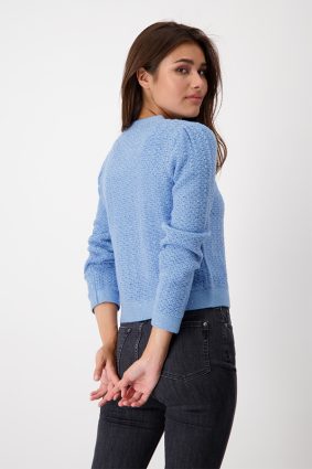 Monari Jacket Cardigan Boucle Arctic Blue