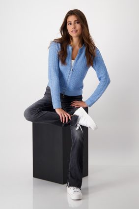 Monari Jacket Cardigan Boucle Arctic Blue