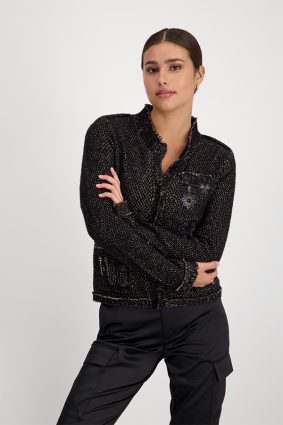 Monari Jacket Knit Patches Toffee