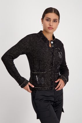 Monari Jacket Knit Patches Toffee