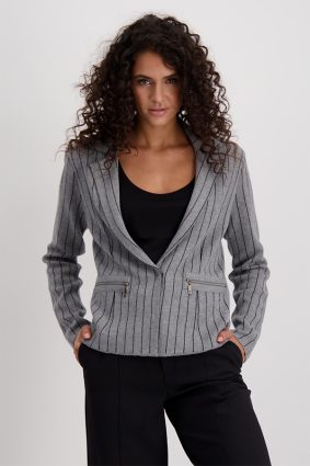 Monari Jacket Pinstripe Blazer Platinum MLG