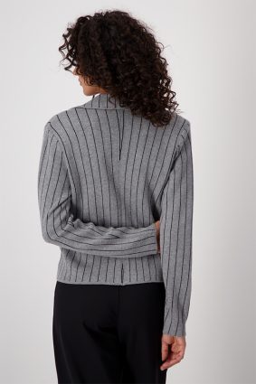 Monari Jacket Pinstripe Blazer Platinum MLG