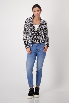 Monari Lapel Collar Jacket Black Ptn