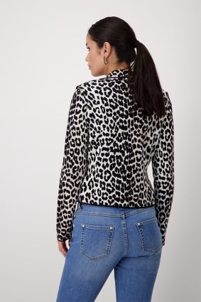 Monari Lapel Collar Jacket Black Ptn