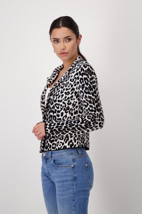 Monari Lapel Collar Jacket Black Ptn