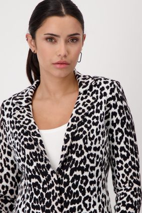 Monari Lapel Collar Jacket Black Ptn