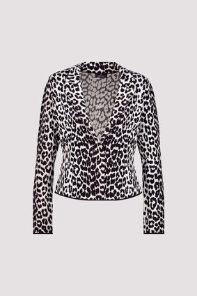 Monari Lapel Collar Jacket Black Ptn