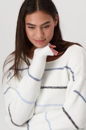 Monari Round Neck Pullover Off White