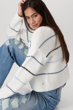 Monari Round Neck Pullover Off White