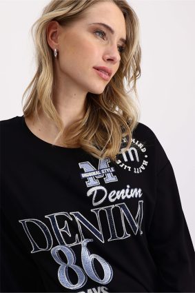 Monari Round Neck T-Shirt Black