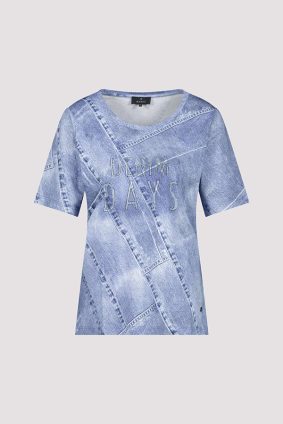 Monari Round Neck T-Shirt Indigo Ptn
