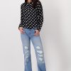 Monari Shirt Collar Blouse Black Ptn