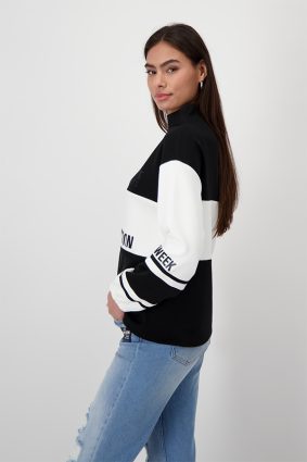 Monari Stand-Up Collar Top Black