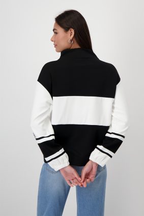 Monari Stand-Up Collar Top Black