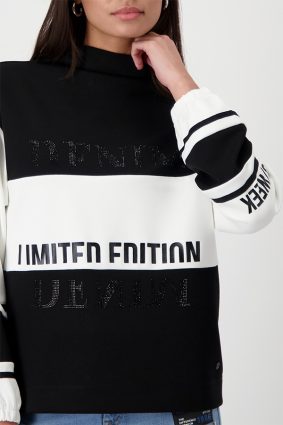 Monari Stand-Up Collar Top Black