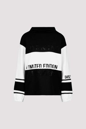 Monari Stand-Up Collar Top Black