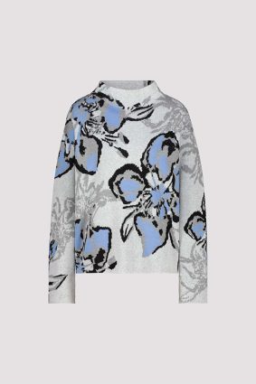 Monari Sweater Floral Jacquard Cld Mlg Ptn