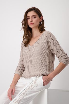 Monari V Neck Pullover Hazel