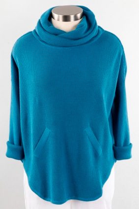 Planet Waffle Cowl Sweater Lake