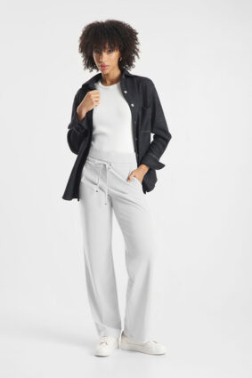 Raffaello Rossi Candice Straight Pant White in sustainable high-tech jersey fabric