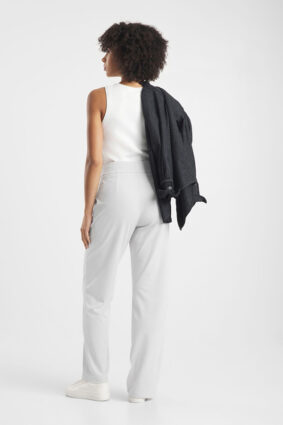 Raffaello Rossi Candice Straight Pant White in sustainable high-tech jersey fabric