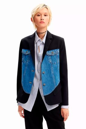 Desigual Coat Denim Black Wash