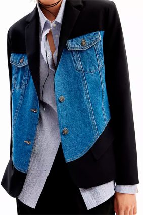 Desigual Coat Denim Black Wash