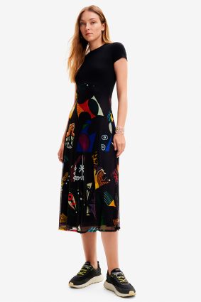 Desigual Dress Negro Print