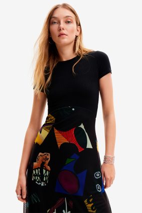 Desigual Dress Negro Print