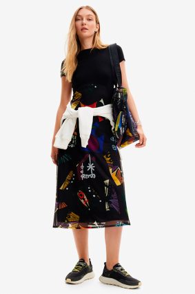 Desigual Dress Negro Print