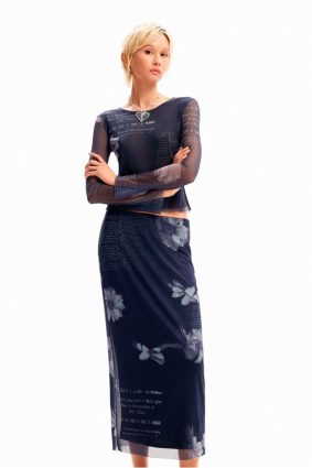 Desigual Skirt Azul Marea