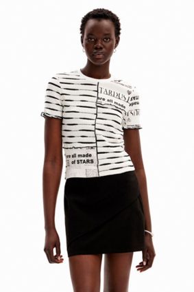Desigual T-Shirt Blanco Print