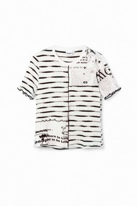 Desigual T-Shirt Blanco Print