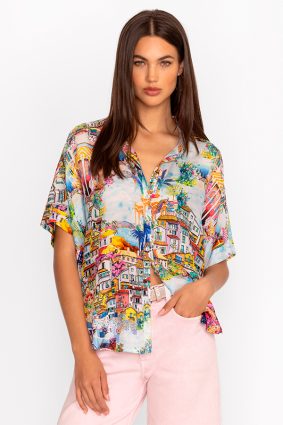 Johnny Was Lynn Button Up - Cannes Print