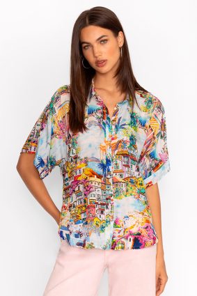 Johnny Was Lynn Button Up - Cannes Print