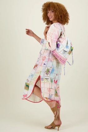 Me369 Julianna Linen Placket Dress Hertiage