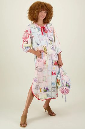 Me369 Julianna Linen Placket Dress Hertiage