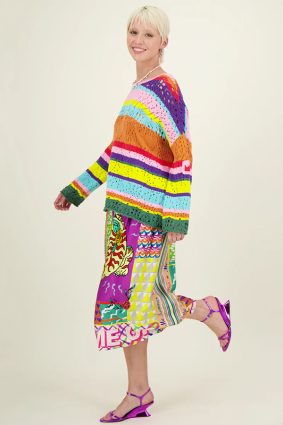 Me369 Kristina Crochet Top Stripe