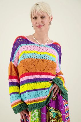 Me369 Kristina Crochet Top Stripe