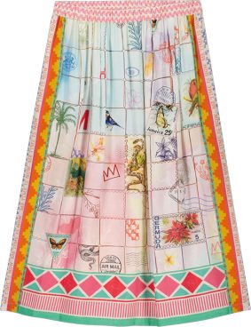 Me369 Vanessa Linen Printed Skirt Hertiage