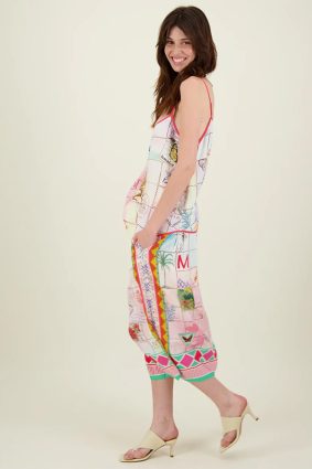 Me369 Vanessa Linen Printed Skirt Hertiage