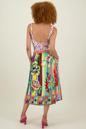Me369 Vanessa Printed Midi Skirt Flowers