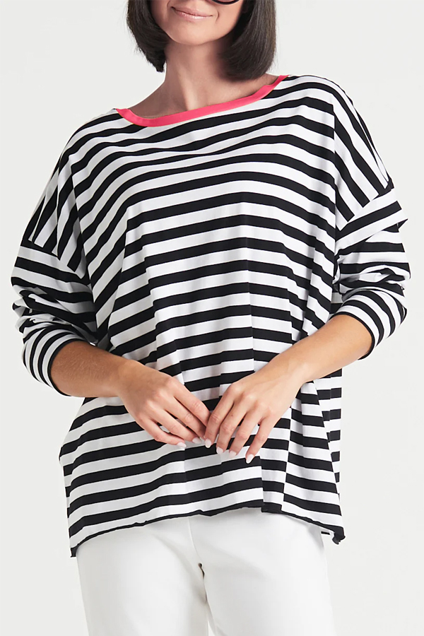 Planet Border Stripe Boxy T Stripe/Lipstick - Image 2