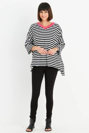 Planet Border Stripe SS V T Stripe_Lipstick