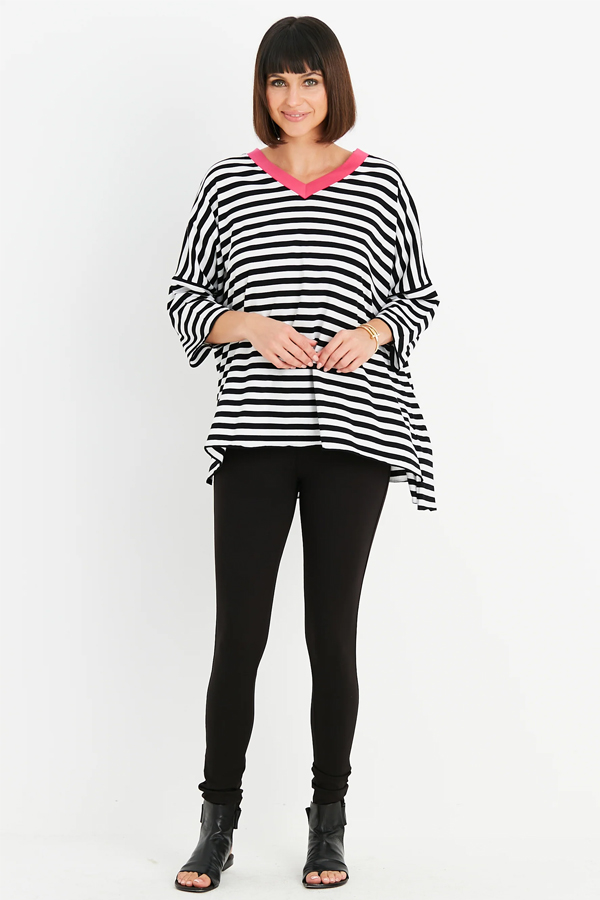 Planet Border Stripe SS V T Stripe_Lipstick