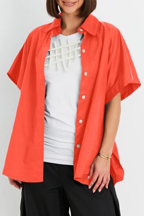 Planet Button Up Shirt Cherry