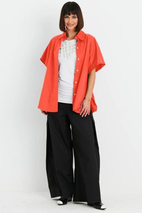 Planet Button Up Shirt Cherry