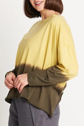 Planet Dip Dyed Boxy T Chartreuse